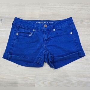 American Eagle Women's Blue Stretch Jean Shorts Size 4